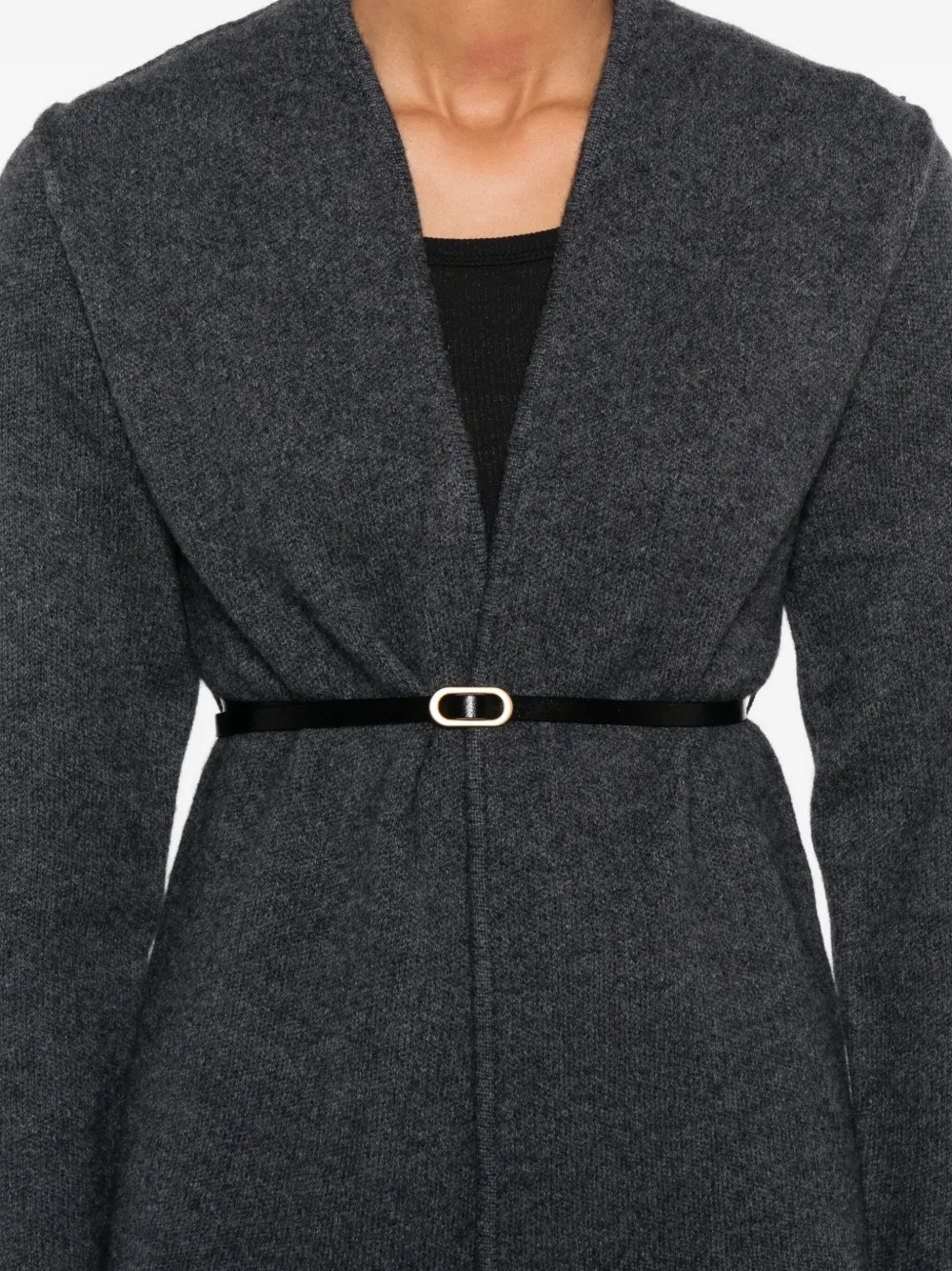 Philo-sofie Belted Wool Cardigan In Gray