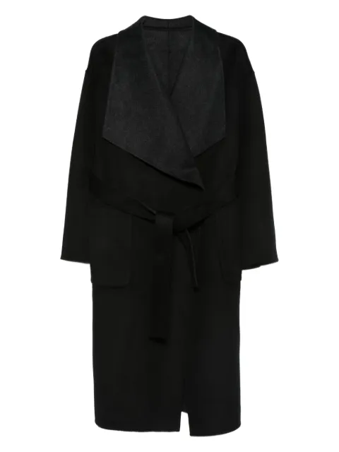 THE DYNAMIS STUDIO belted wrap single-breasted coat