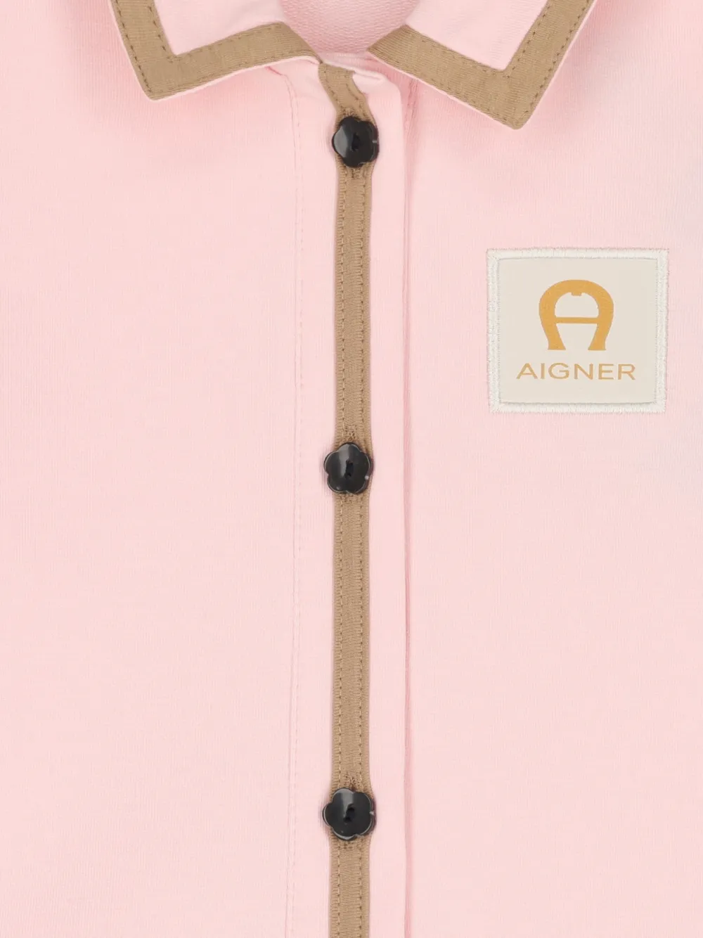 Aigner Kids polo-collar buttoned dress Roze
