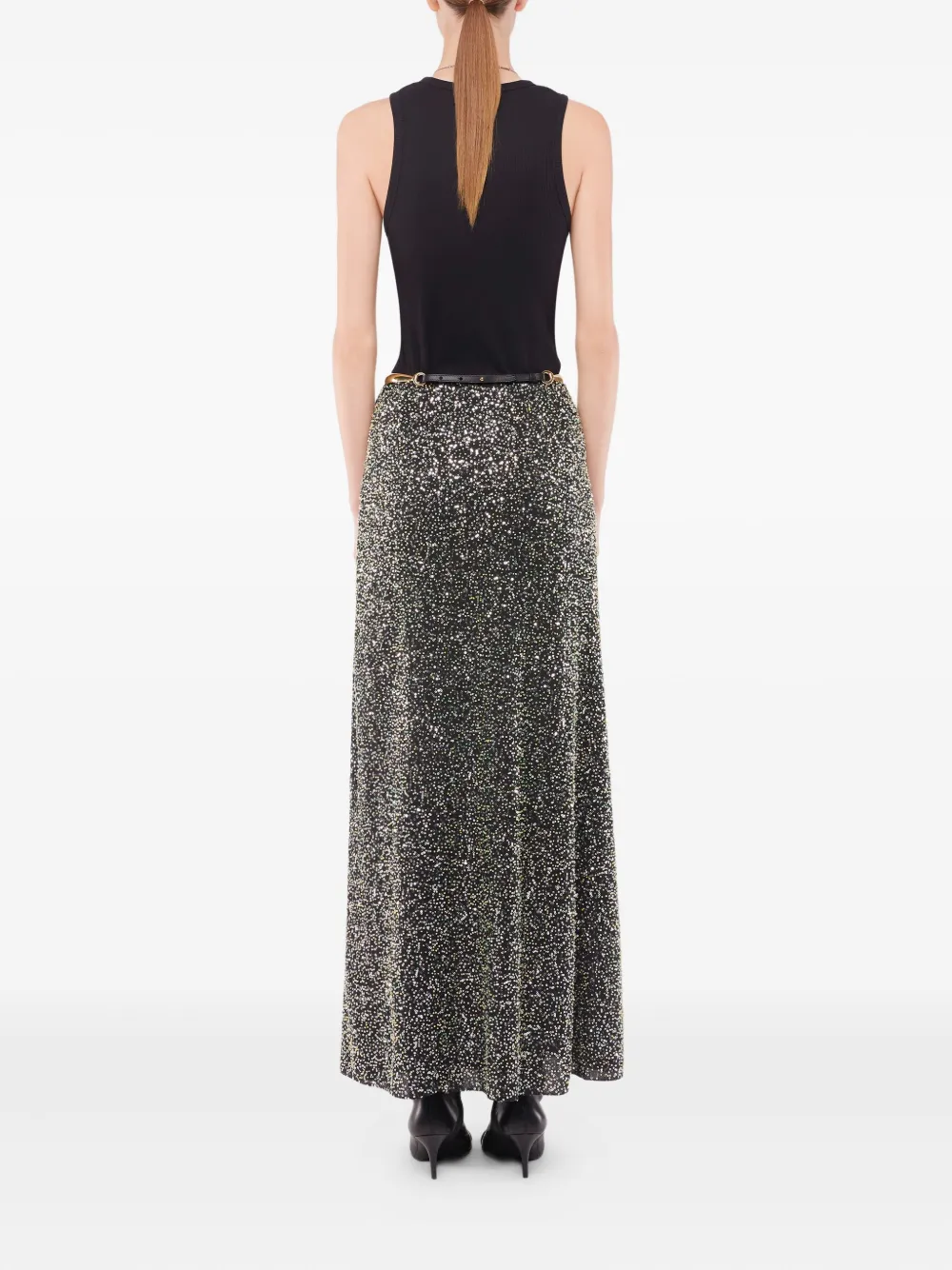 Rabanne Sequin-embellished Maxi Skirt In Black