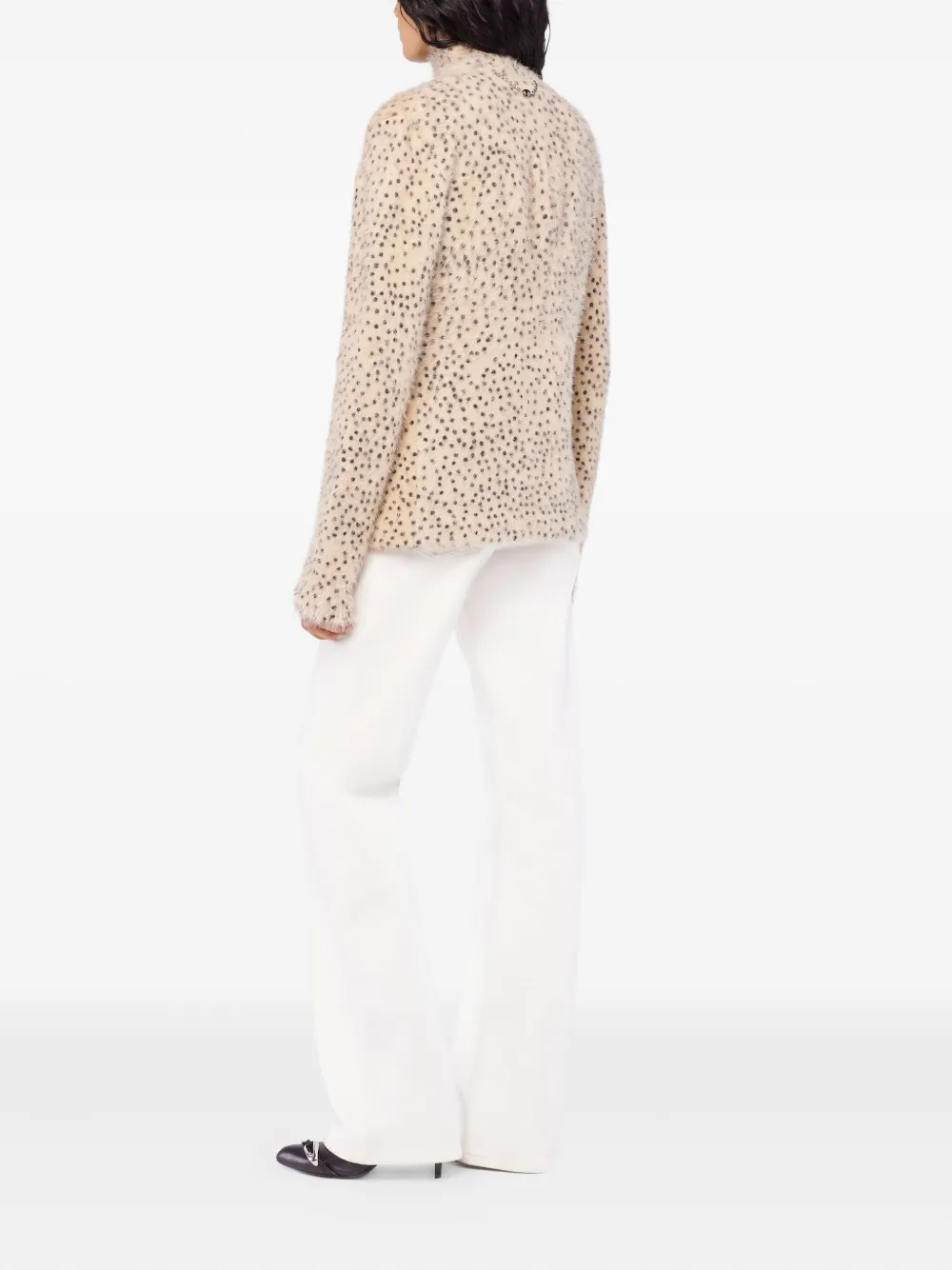  Rabanne Turtleneck Polka-dot Print Top - Neutrals 