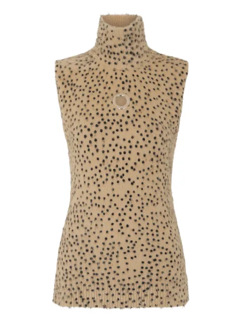 Rabanne turtleneck polka-dot print top