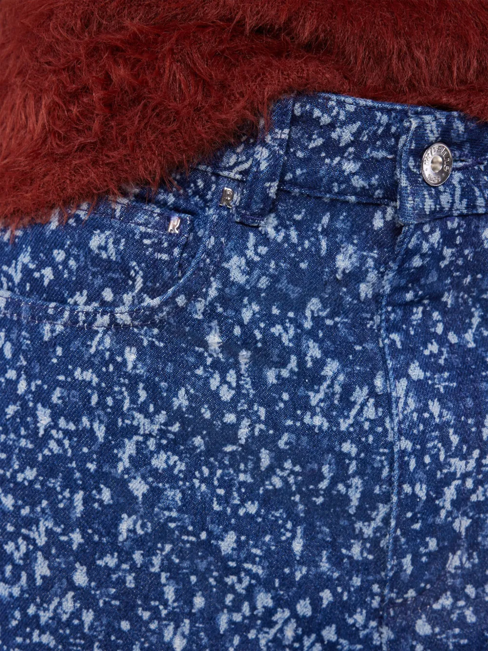 Rabanne Baggy jeans met verfspatten Blauw