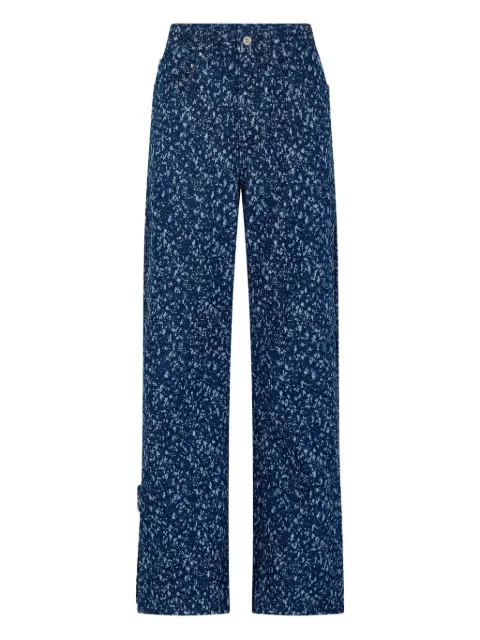Rabanne splatter-print baggy jeans