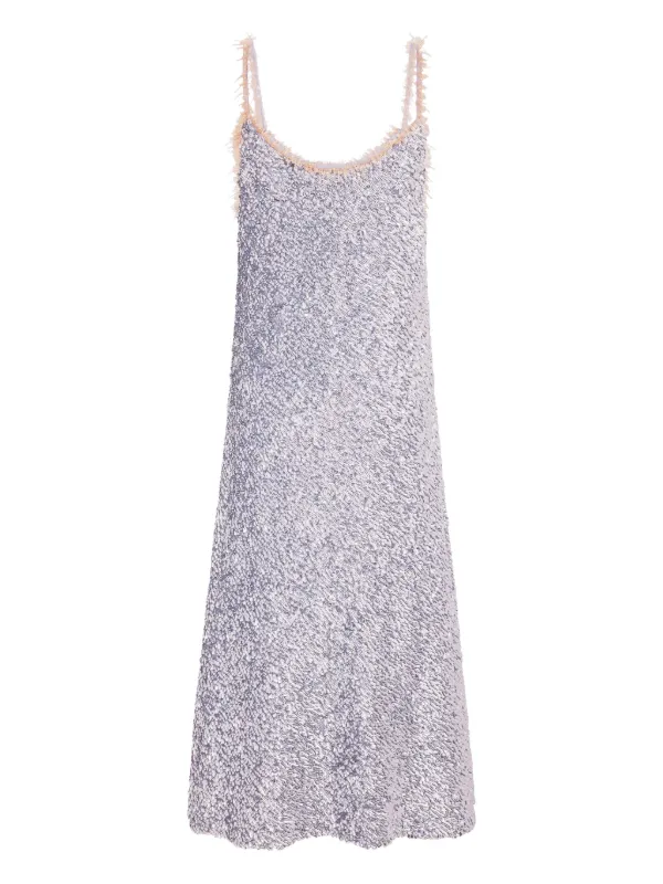 Rabanne Sequin-embellished Slip Midi Dress - Silver