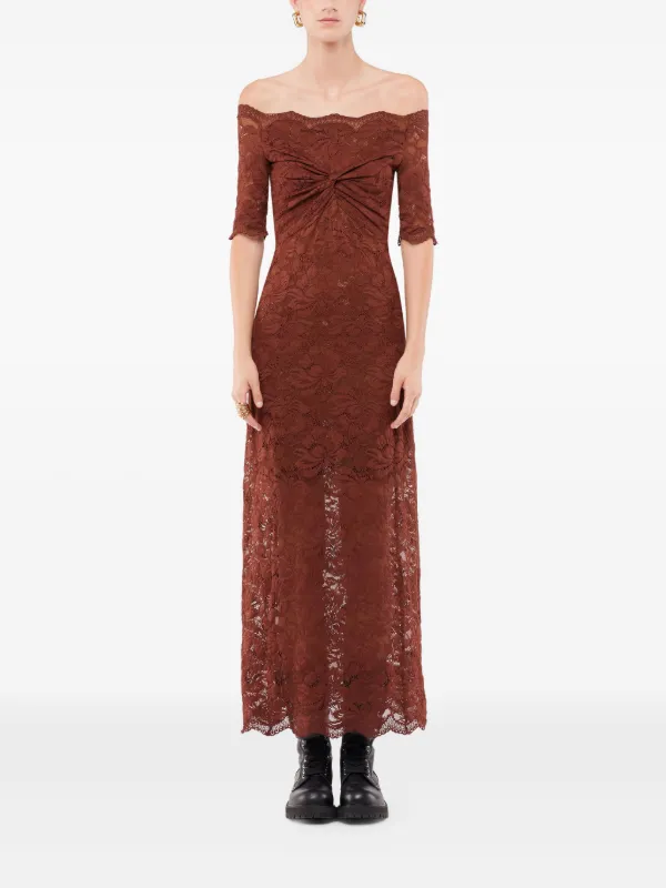 pink lace halter neck dress Rose Lace A Line Dress main image 1