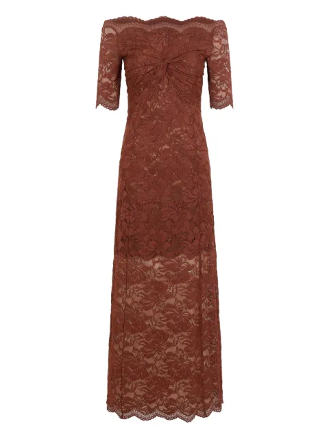 Rabanne vestido midi de encaje con hombros descubiertos
