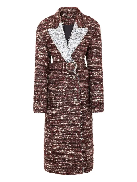 Rabanne sequin-embellished belted coat