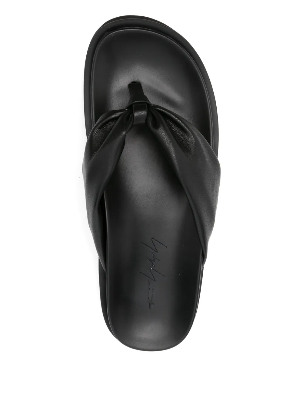 Yohji Yamamoto Leren sandalen Zwart