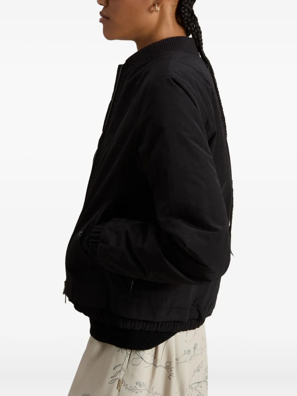 Woolrich Ribbed-cuff Bomber Jacket In Black