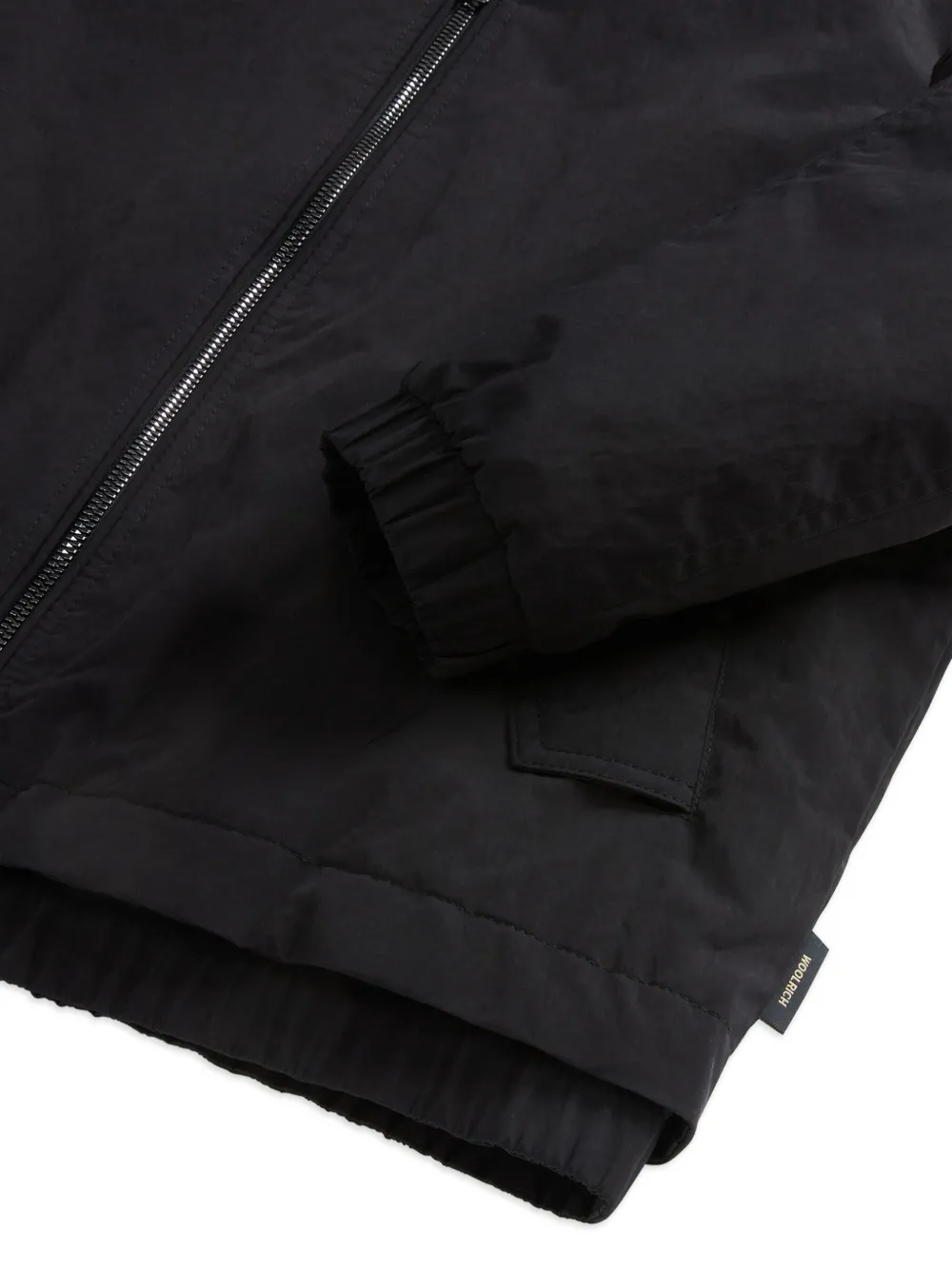 Woolrich Ribbed-cuff Bomber Jacket In Black