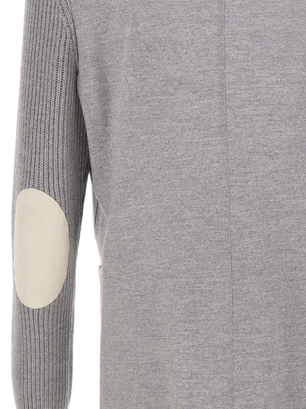 Eleventy ribbed-knit elbow-patch blazer Grijs