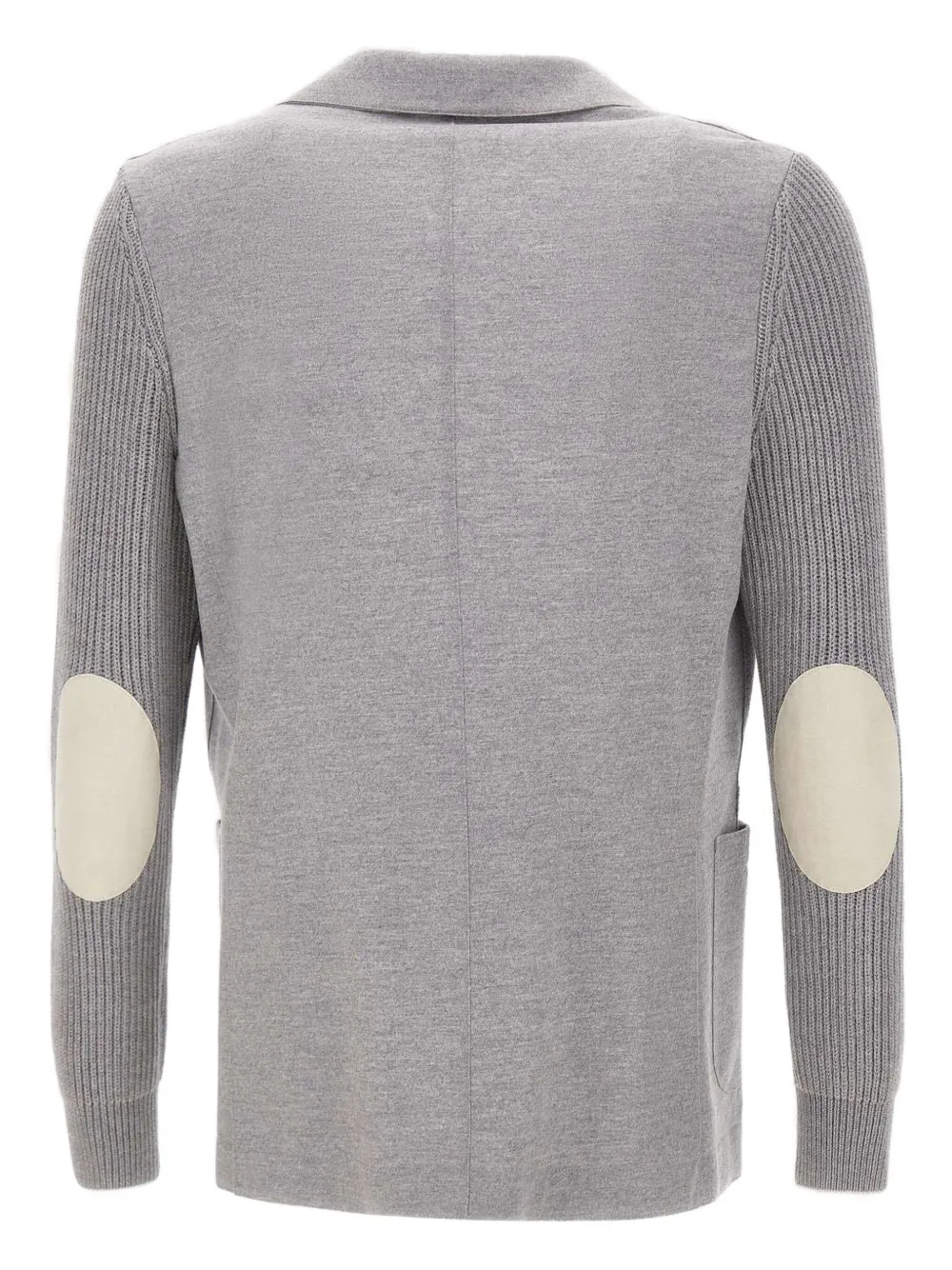 Eleventy ribbed-knit elbow-patch blazer Grijs