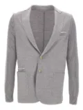 Eleventy ribbed-knit elbow-patch blazer - Grey