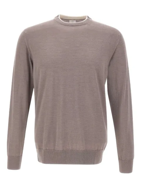Eleventy crew-neck ribbed-hem sweater
