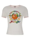 Casablanca printed ringer T-shirt - White