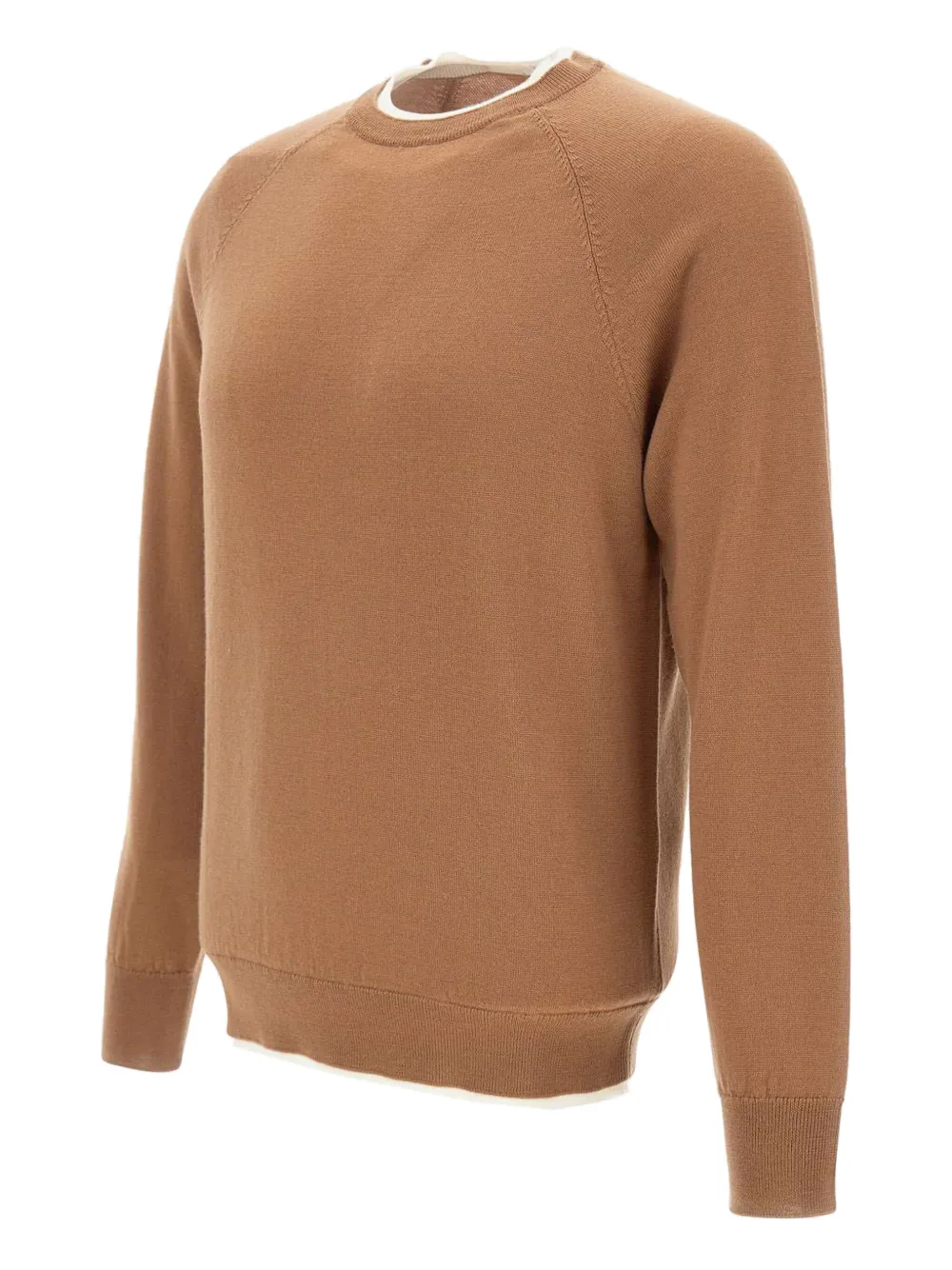 Eleventy Long-sleeved Wool Sweater In Brown