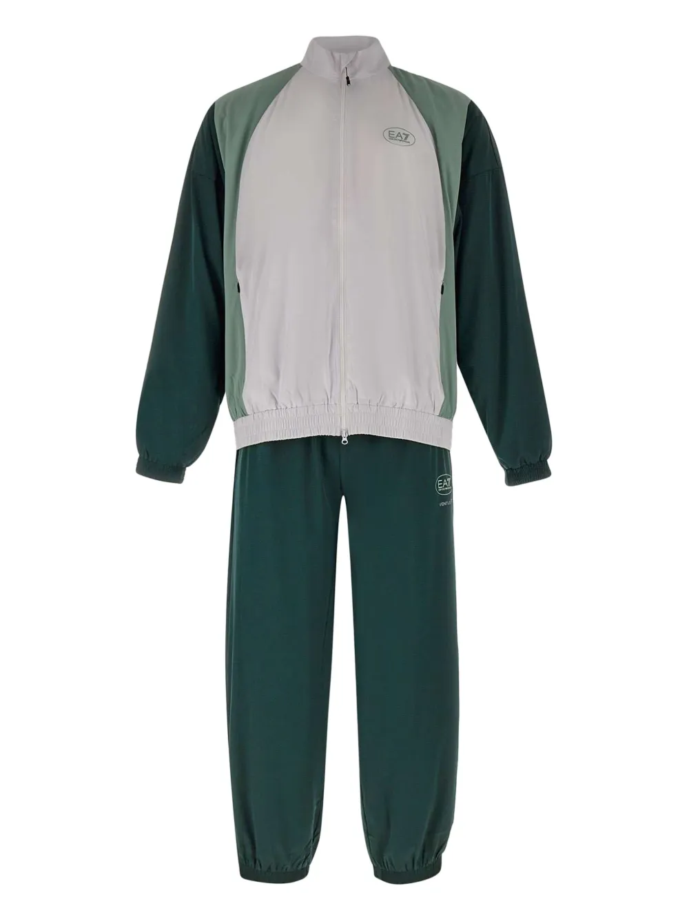 Ea7 Emporio Armani colour-block tracksuit - Groen