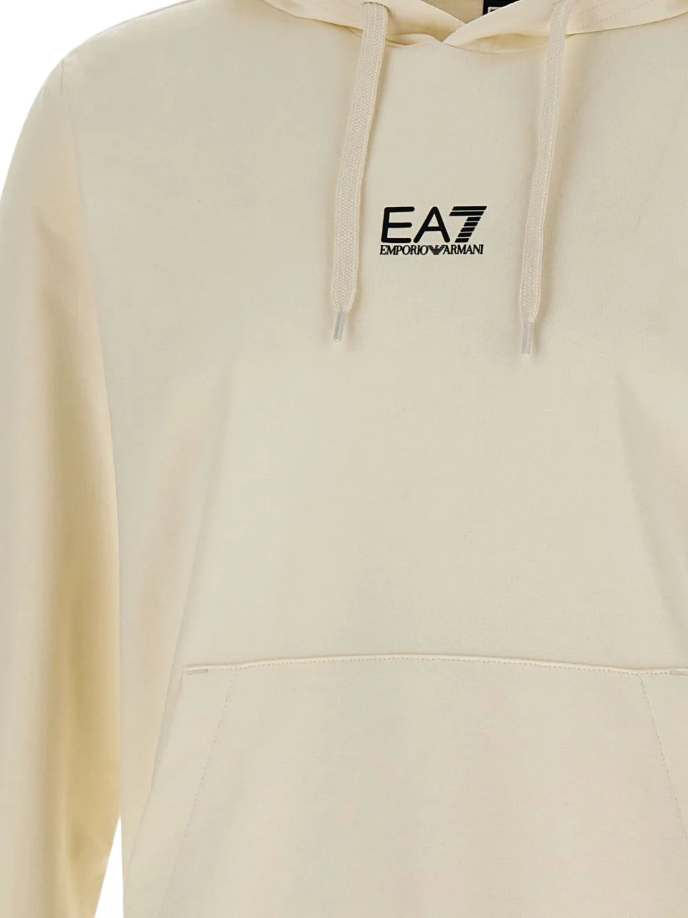 Ea7 Emporio Armani logo-print hoodie Beige