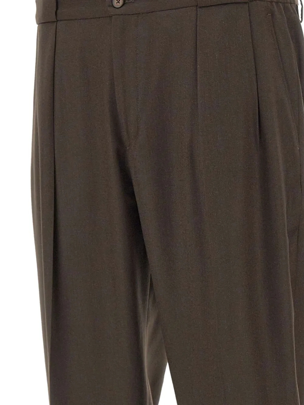 Briglia 1949 double-pleated wool trousers Bruin