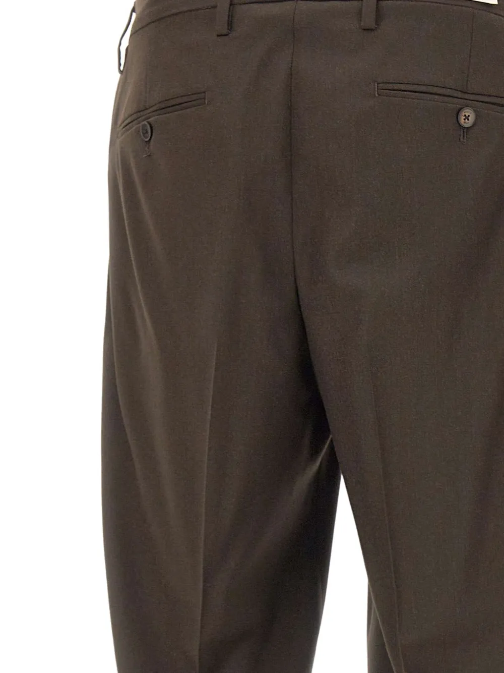 Briglia 1949 double-pleated wool trousers Bruin
