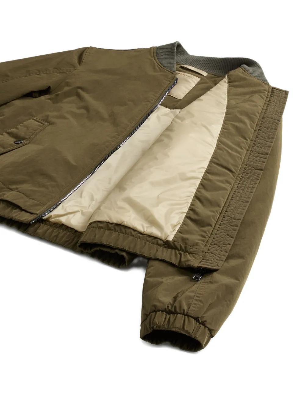 Woolrich Bomberjack met geribbelde manchetten Groen