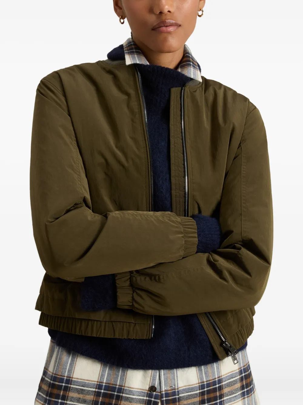 Woolrich Bomberjack met geribbelde manchetten Groen