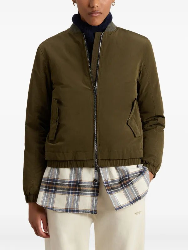 Woolrich chamarra bomber con puños de canalé