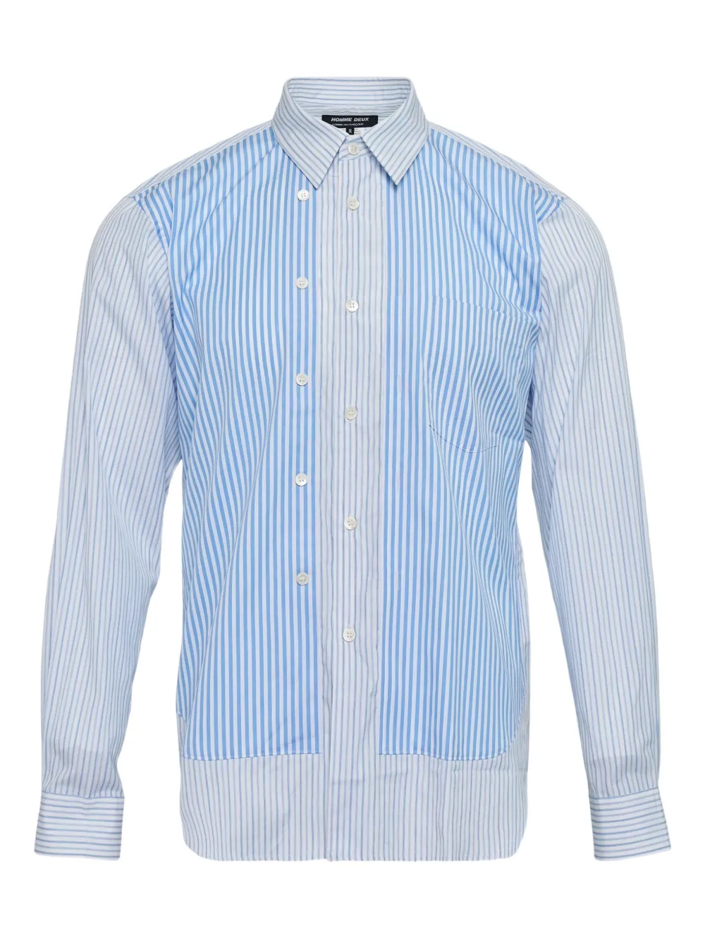 Comme des Garçons Homme Deux striped panelled shirt – Blue Comme des Garçons Homme Deux striped panelled shirt – Blue