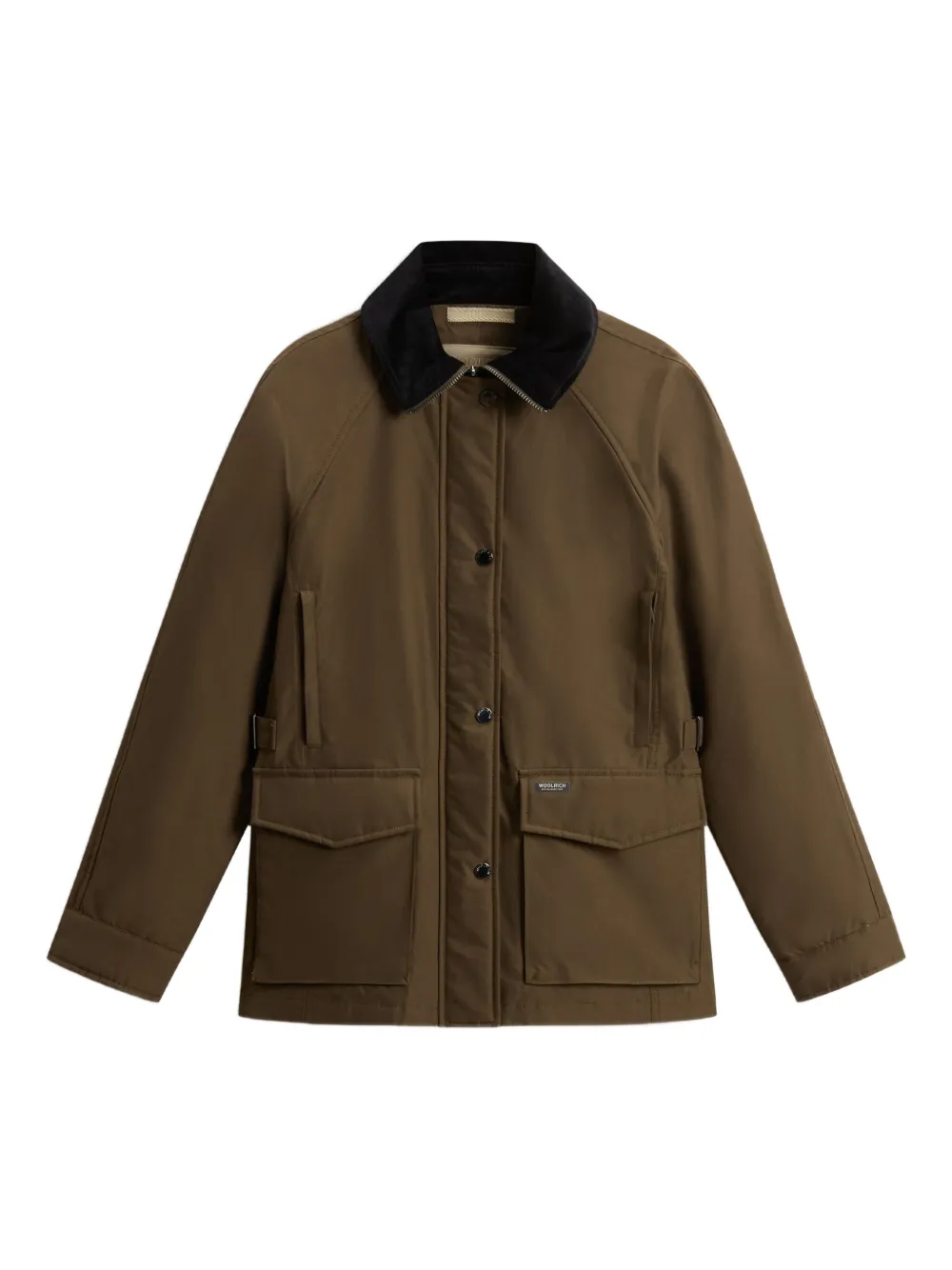 Woolrich Velvet-collared Flap-pockets Jacket In Green