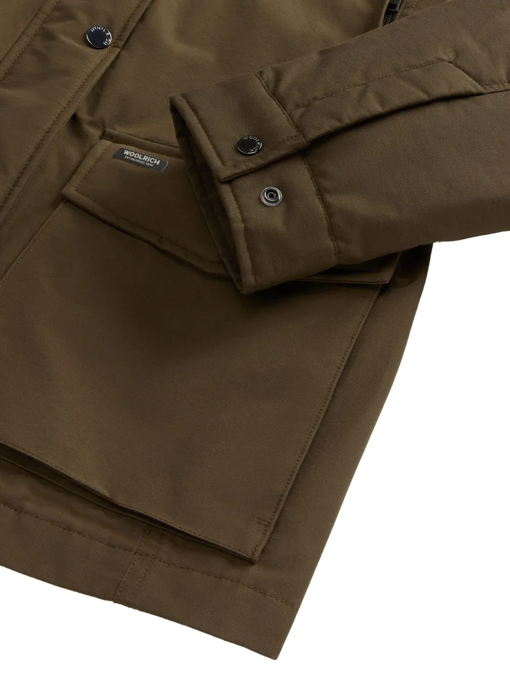 Woolrich Velvet-collared Flap-pockets Jacket In Green