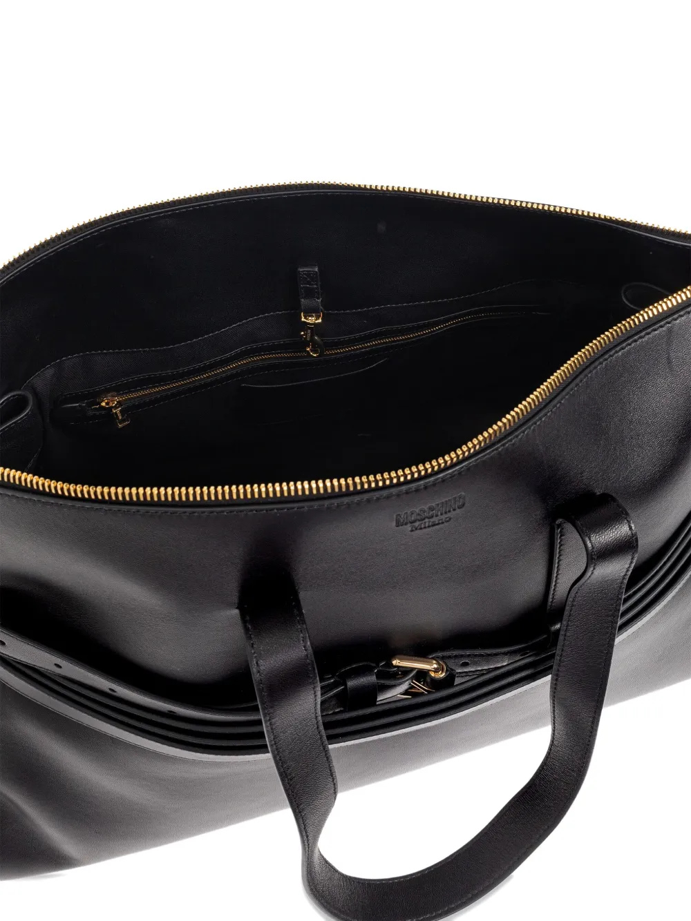 Moschino Shopper met handvat en riem 000 BLACK