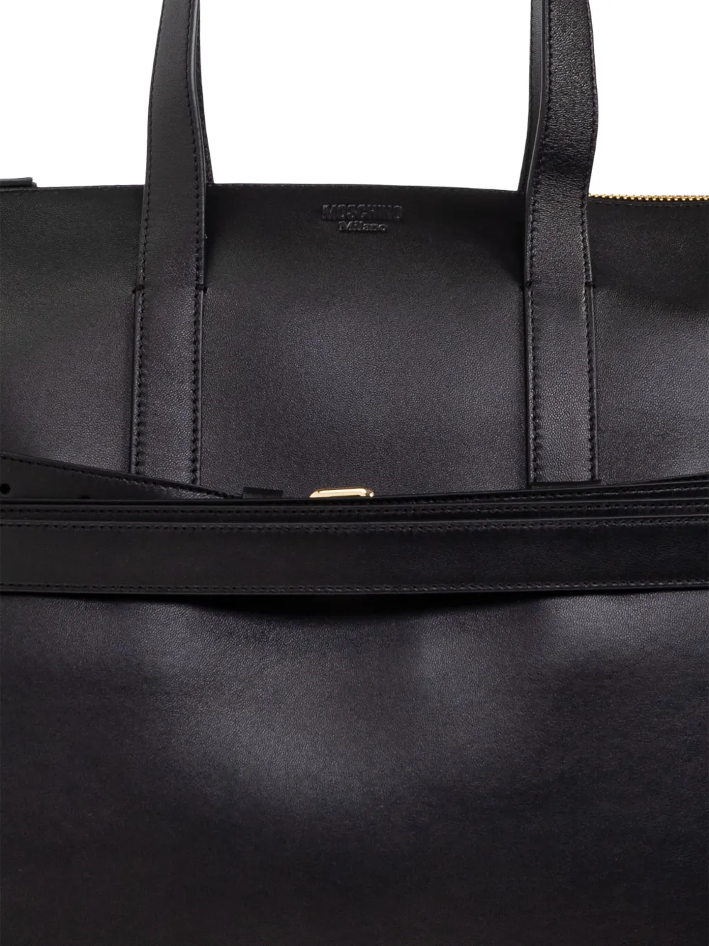 Moschino Shopper met handvat en riem 000 BLACK
