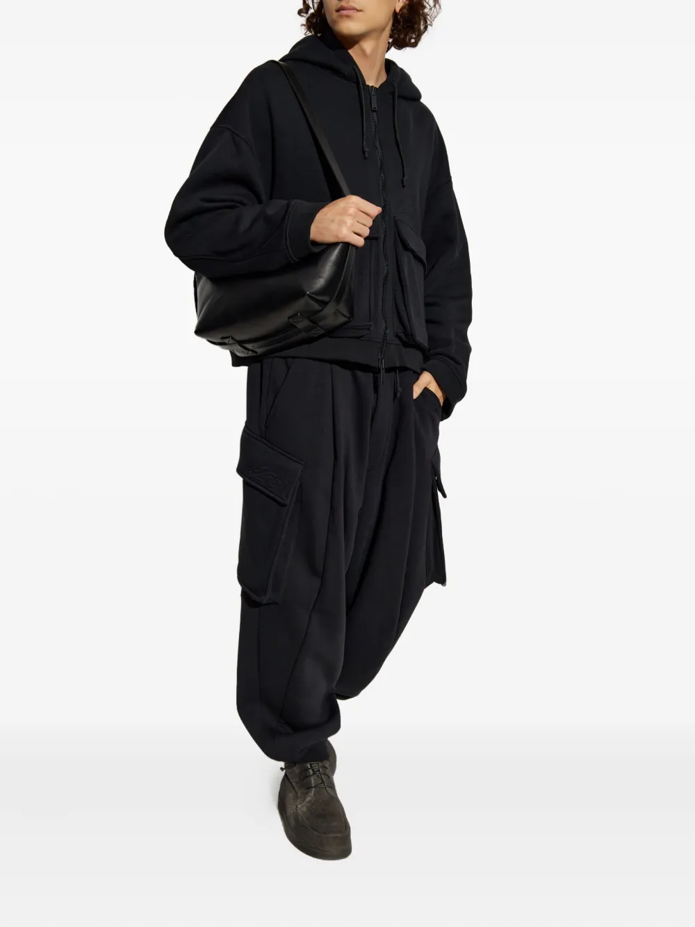 DSQUARED2 hooded ribbed jacket Zwart