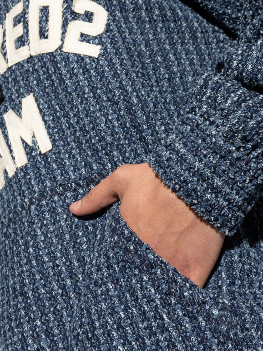 DSQUARED2 Hoodie met logopatch Blauw