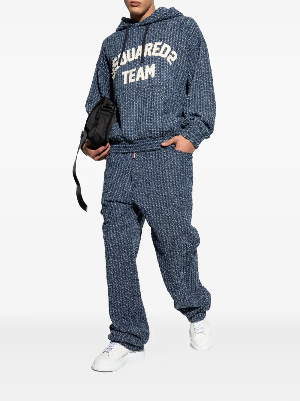 DSQUARED2 Hoodie met logopatch Blauw