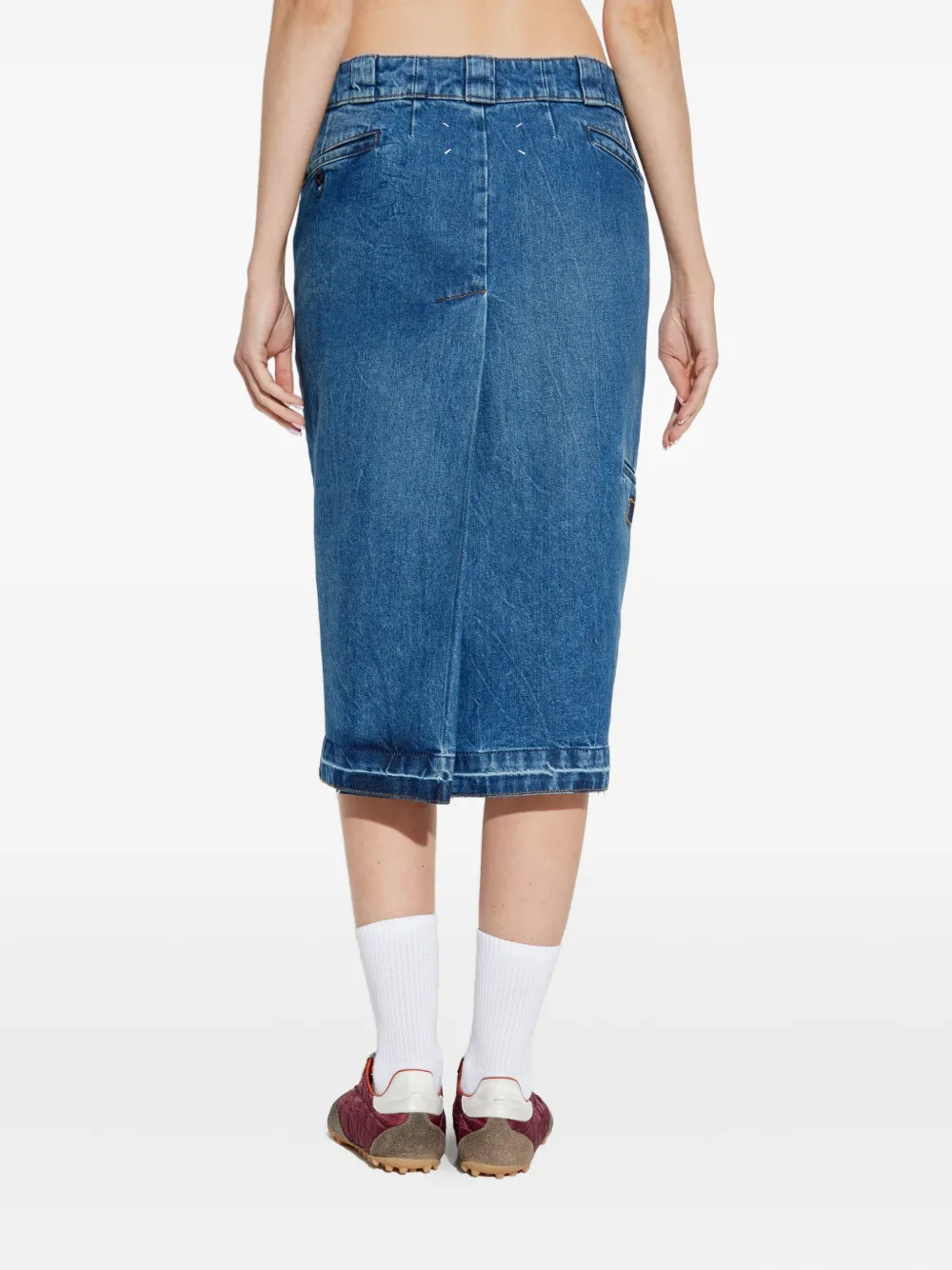 Maison Margiela Denim rok met paspelzak Blauw