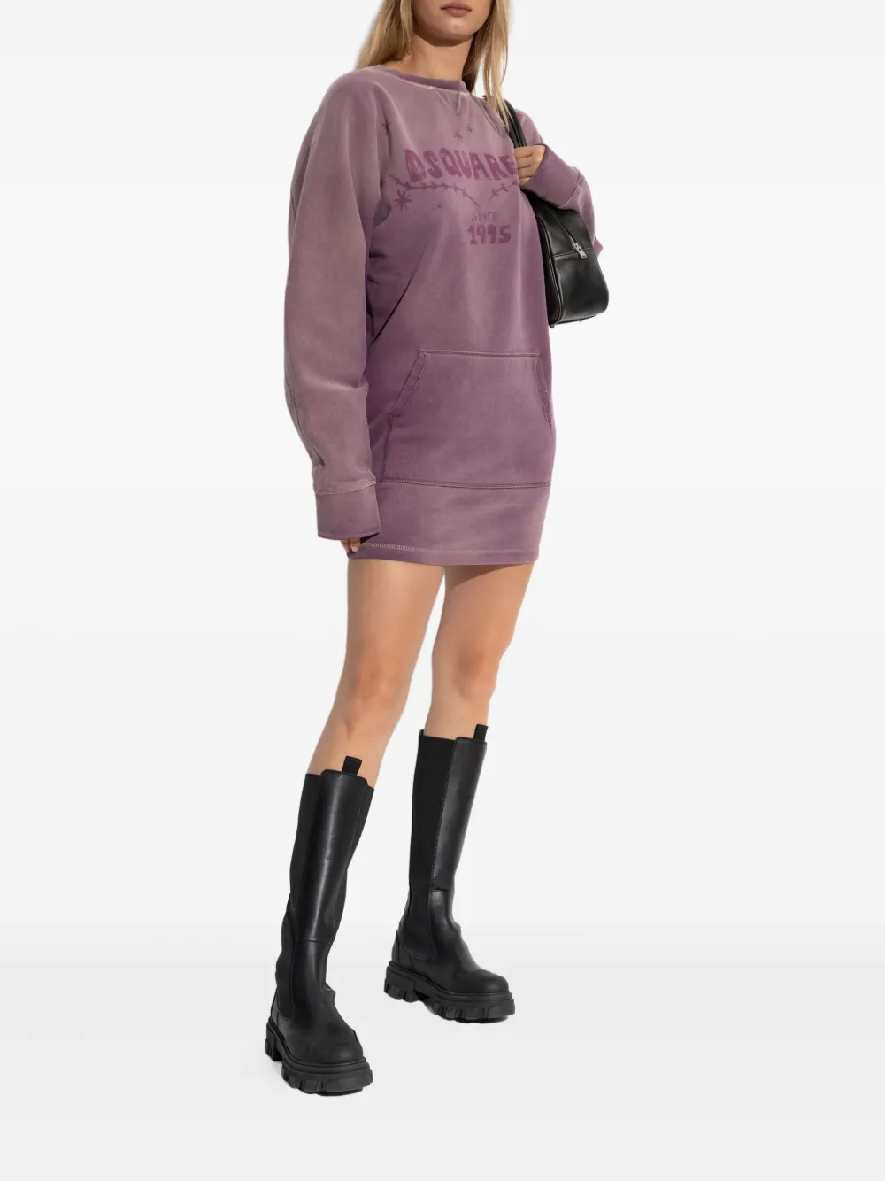 DSQUARED2 pocket graphic dress - Paars