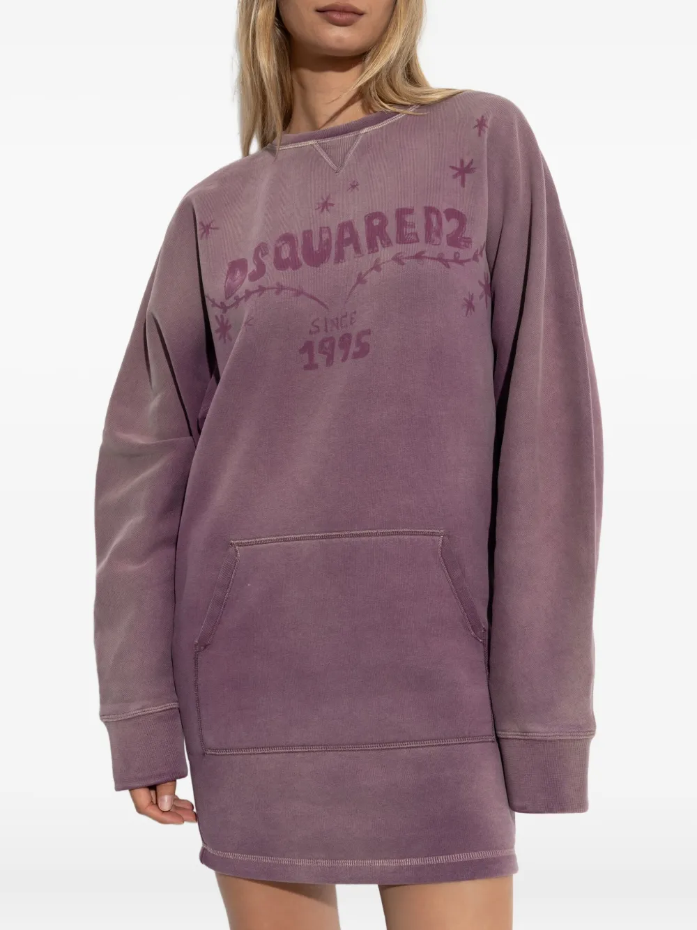 DSQUARED2 Jurk met grafische zak Paars