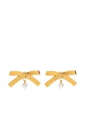 Moschino bow-shape pearl-embellishment earrings - Gold