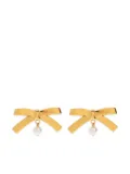 Moschino bow-shape pearl-embellishment earrings - Gold