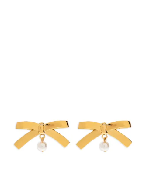 Moschino aretes en forma de moño con detalle de perla