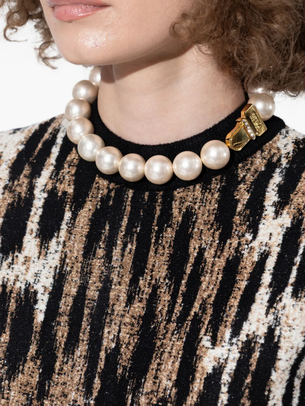 Moschino Halsketting verfraaid met parels - Wit