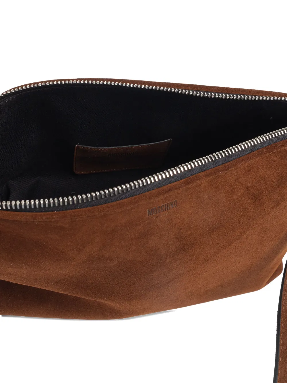 Moschino Suède schoudertas Bruin