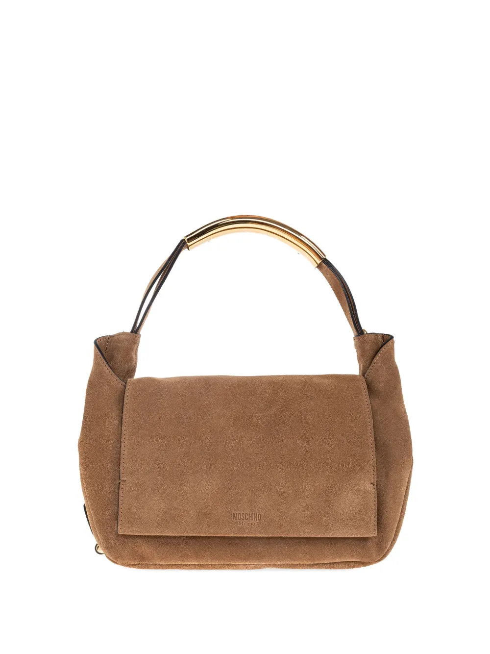 Moschino Suede Tote Bag In Brown