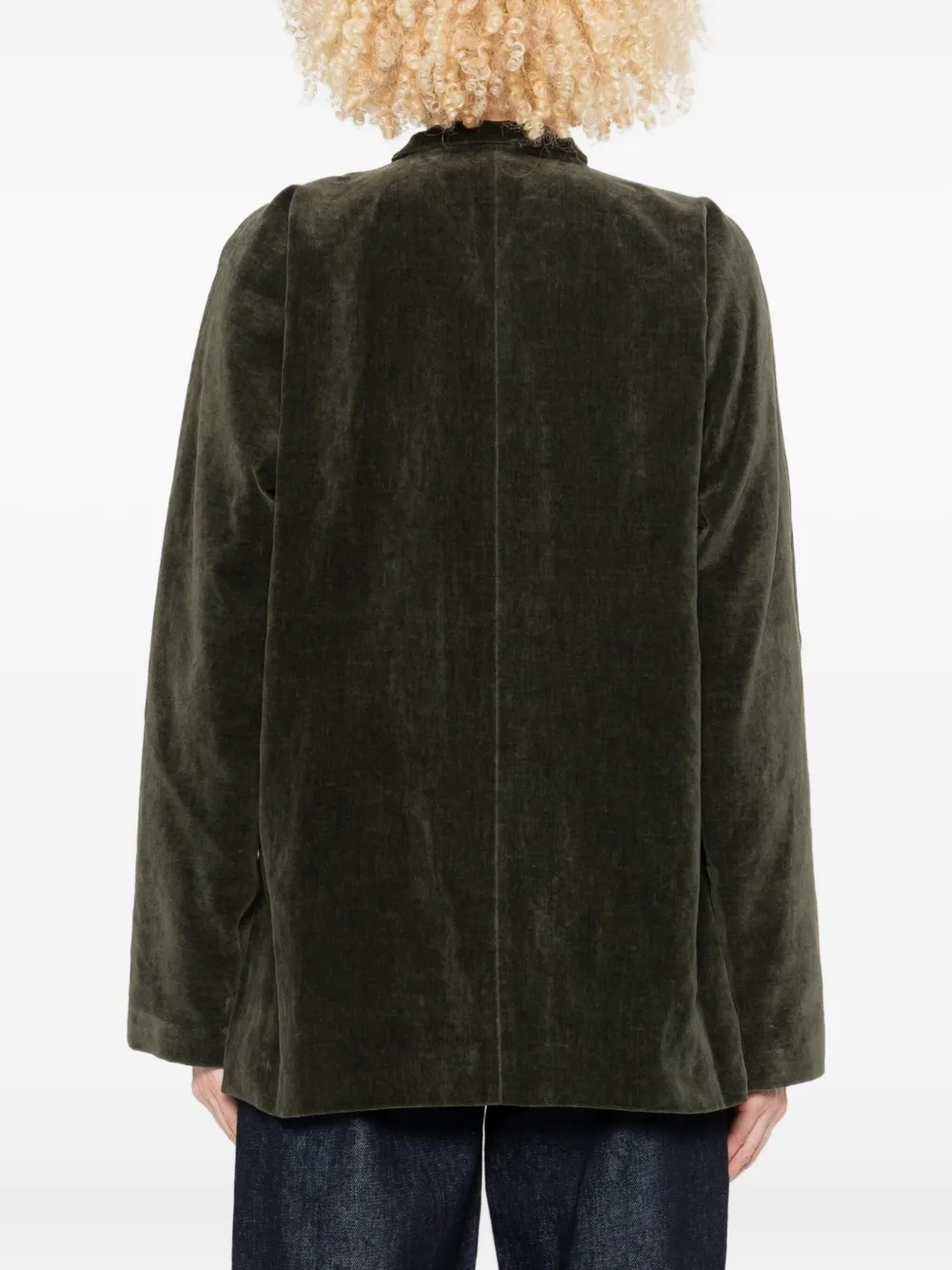 Uma Wang knotted velvet jacket Groen