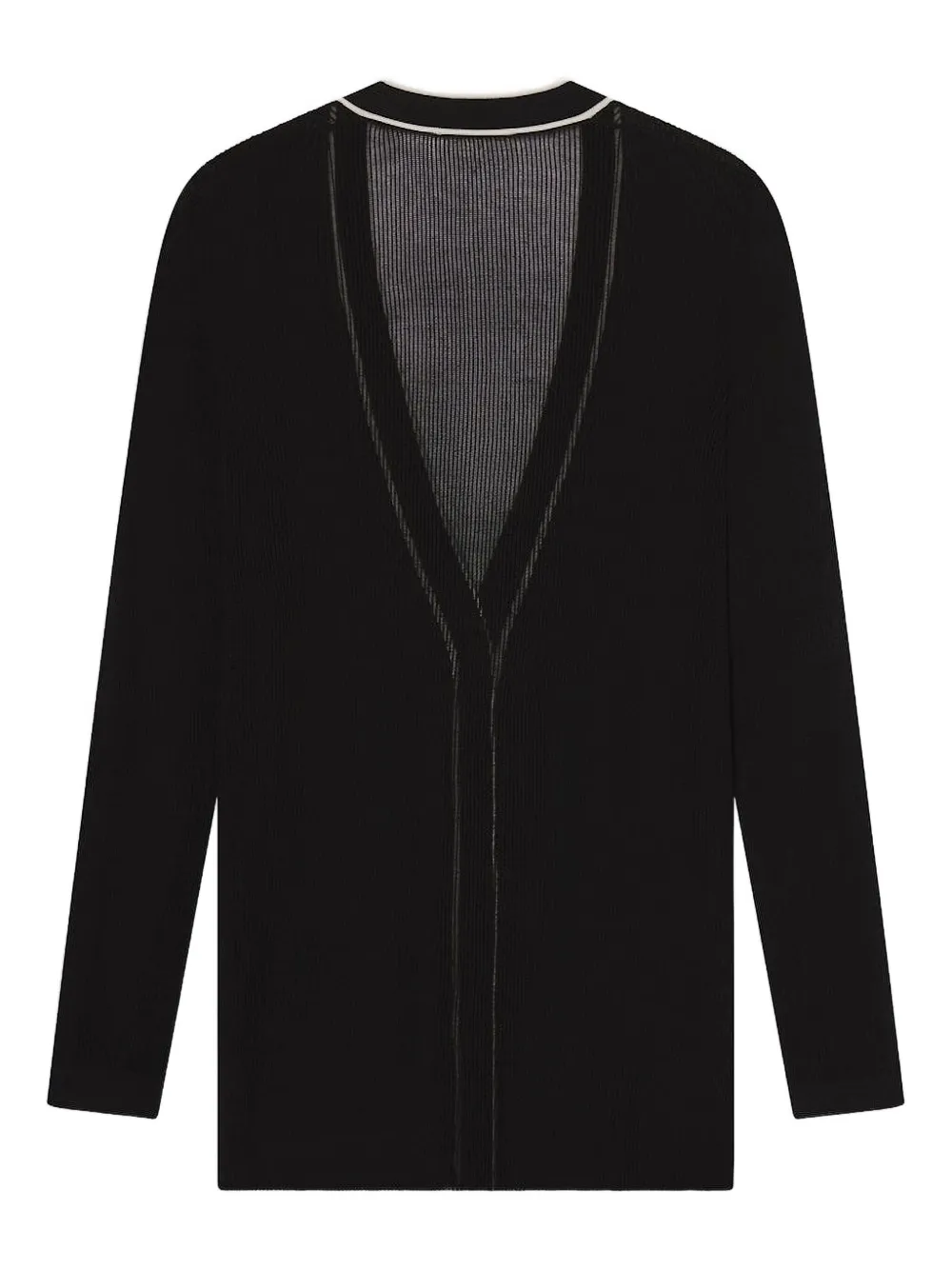 FRAME Ribgebreid vest met V-hals Zwart