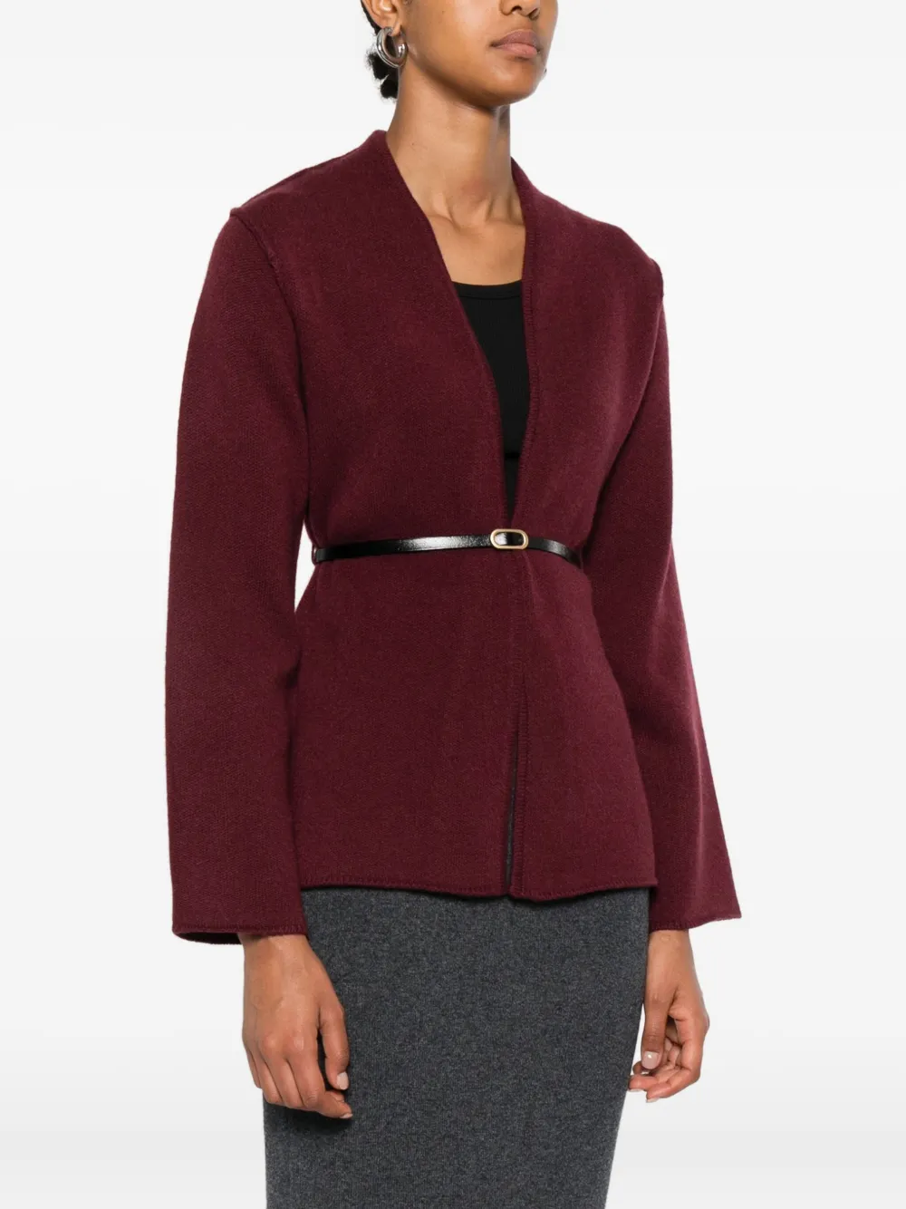 Philo-sofie Belted Cardigan In Red