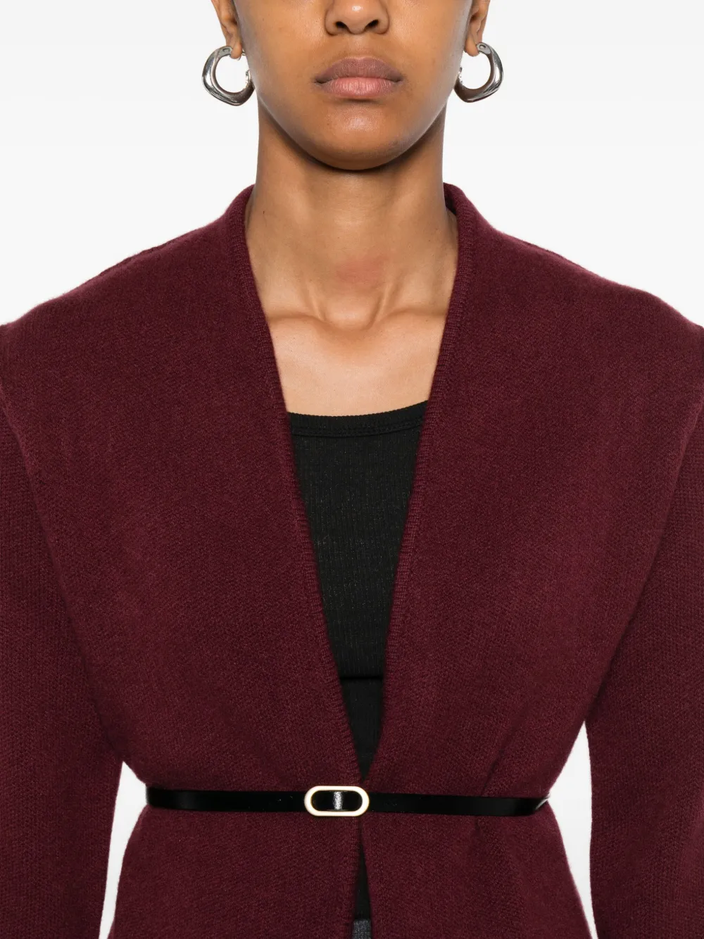 Philo-sofie Belted Cardigan In Red