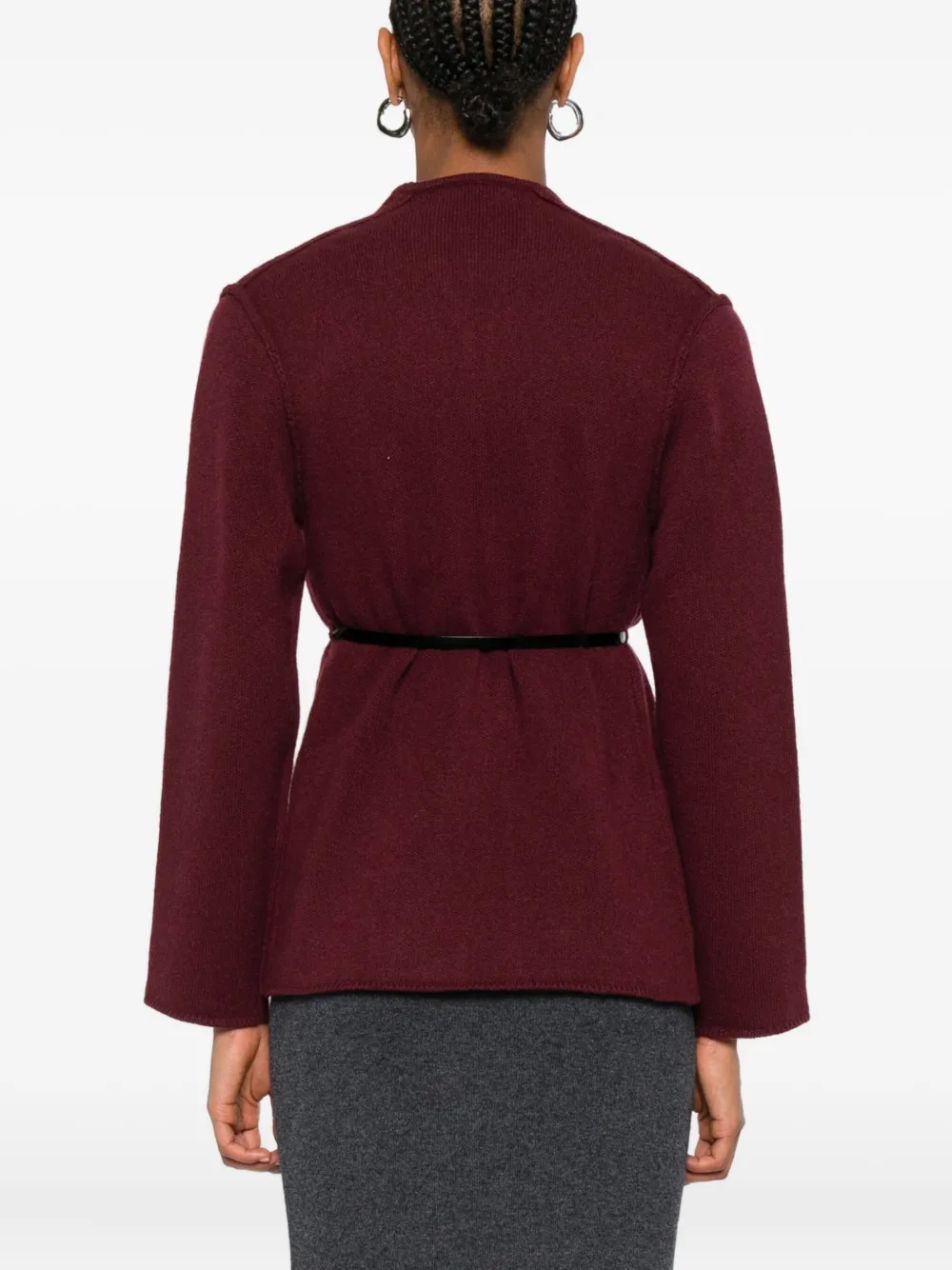 Philo-sofie Belted Cardigan In Red